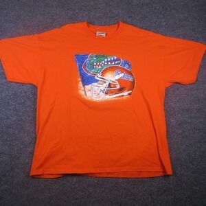 Florida Gators Shirt Mens XL Orange NCAA Football Red Oak Helmet Graphic Tee